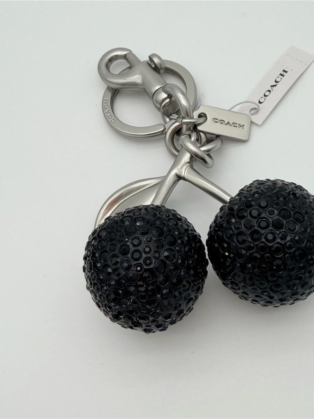 COACH Black Crystal Cherry Key Ring Charm CCD32